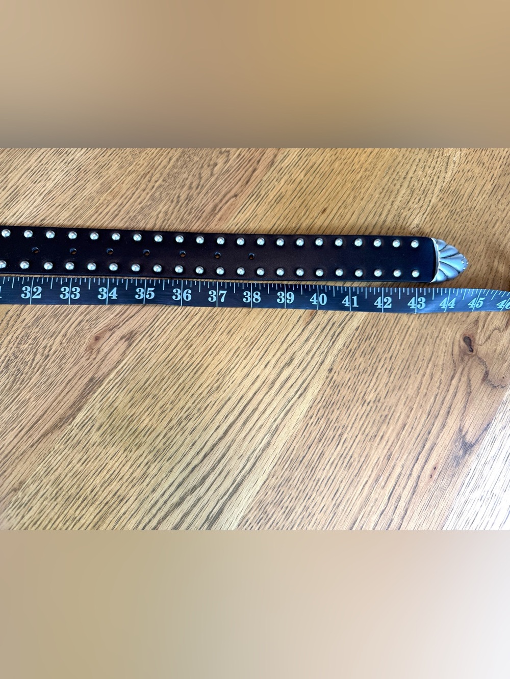 Good American Studded Western Leather Belt Black Silver GAB036 NWT - Picture 7 of 15